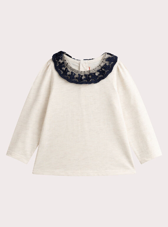 Camisola bege de manga comprida para bebé menina VIKOBRA2 / 24WG0932BRAA011