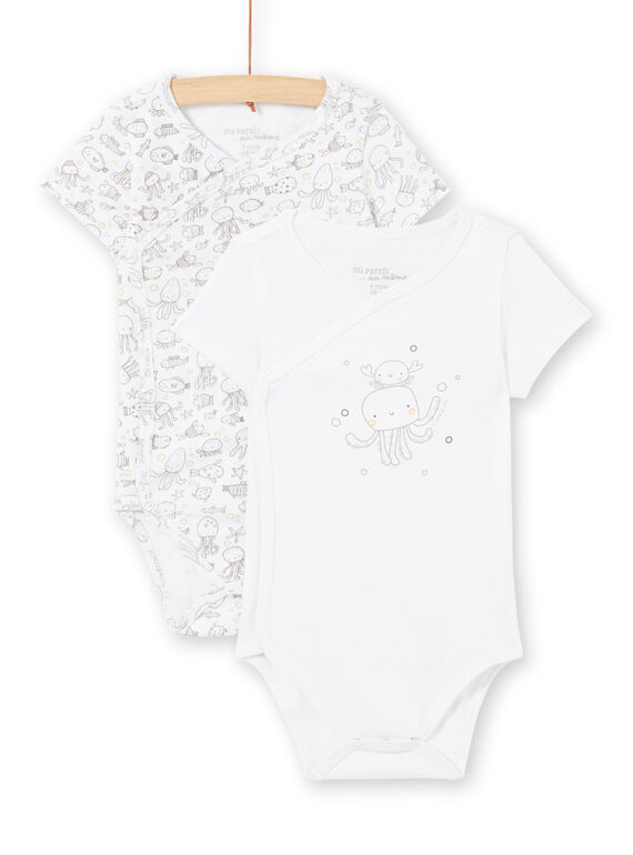 Pack de 2 bodies brancos recém-nascido menino LOU2BOD1 / 21SF04I1BOD000