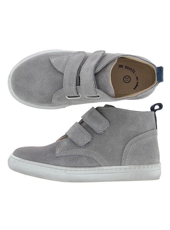 Boys' leather high top trainers CGBASCROI / 18SK36W2D3F940