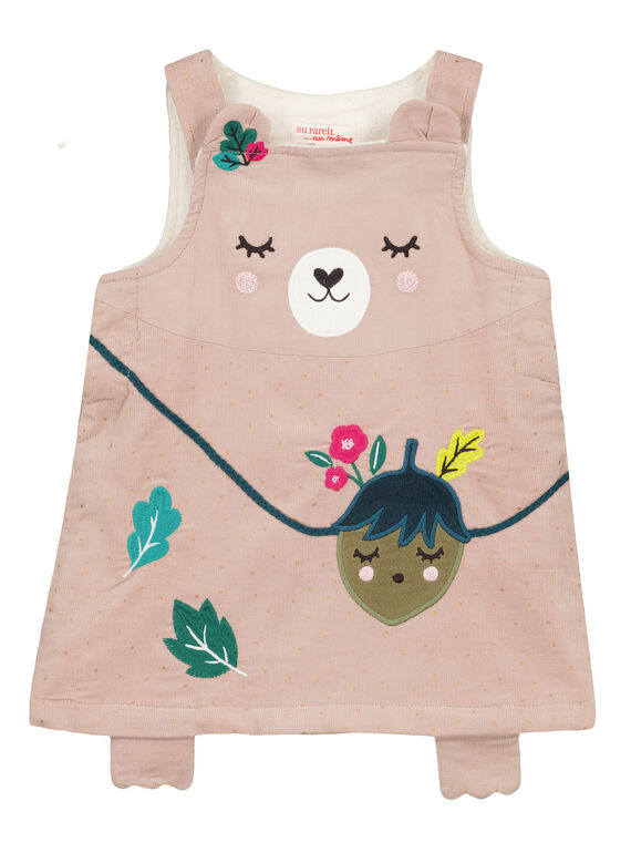 Vestido de veludo forro polar menina GITUROB1 / 19WG09Q2ROBA016