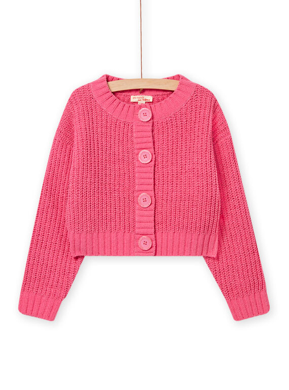Cardigã em malha rosa menina NAJOCAR3 / 22S90163CAR313