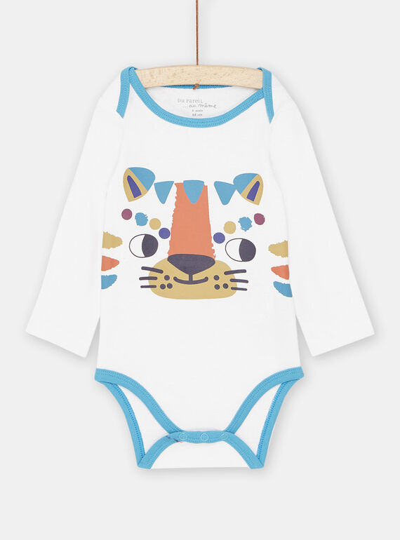 Body branco com padrão de tigre bebé menino SEGABODTIG / 23WH1463BDL000