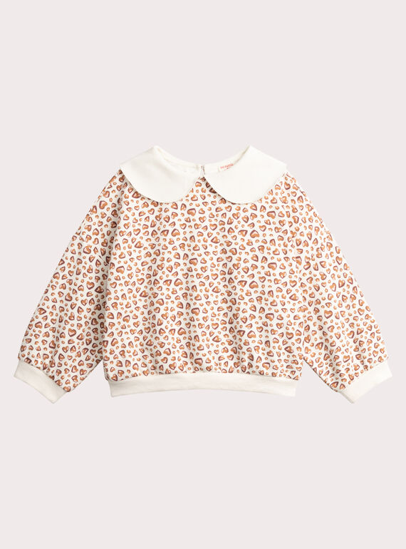 Moletom com gola de leopardo com estampa de leopardo para menina  VABASWEA / 24W901Q1SWE003