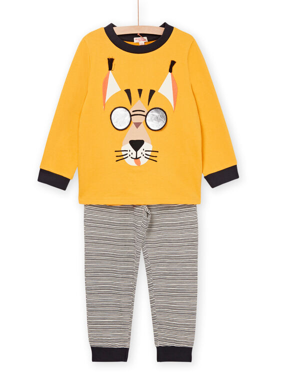 Pijama com padrão de lince e estampado às riscas REGOPYJLYNX / 23SH12D1PYJB107