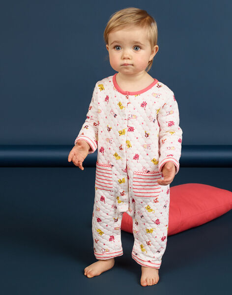 Babygro Bege Recem Nascido Menina Estampado Gato Pijama Bebe Dpam