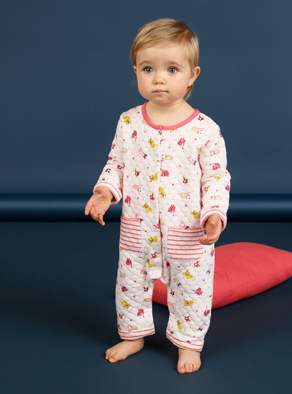 Babygro bege recém-nascido menina estampado gato LEFIGRENAU / 21SH1313GRE001