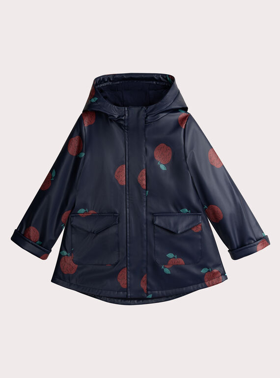 Capa de chuva marinha com estampa de maçã vermelha para menina  VACIRIMPER / 24W901E1IMP070