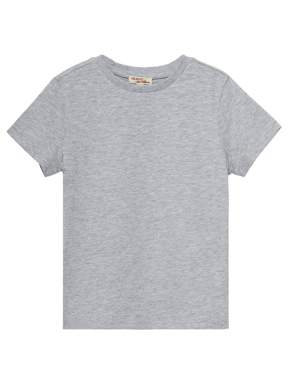 T-shirt mangas curtas menino liso cinzento mesclado JOESTI3 / 20S90263D31J922