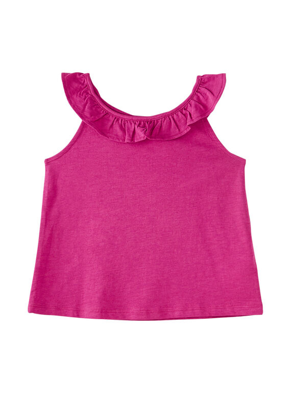 Camisola de alças rosa com decote com folhos JAJODEB5 / 20S901T6D27H700