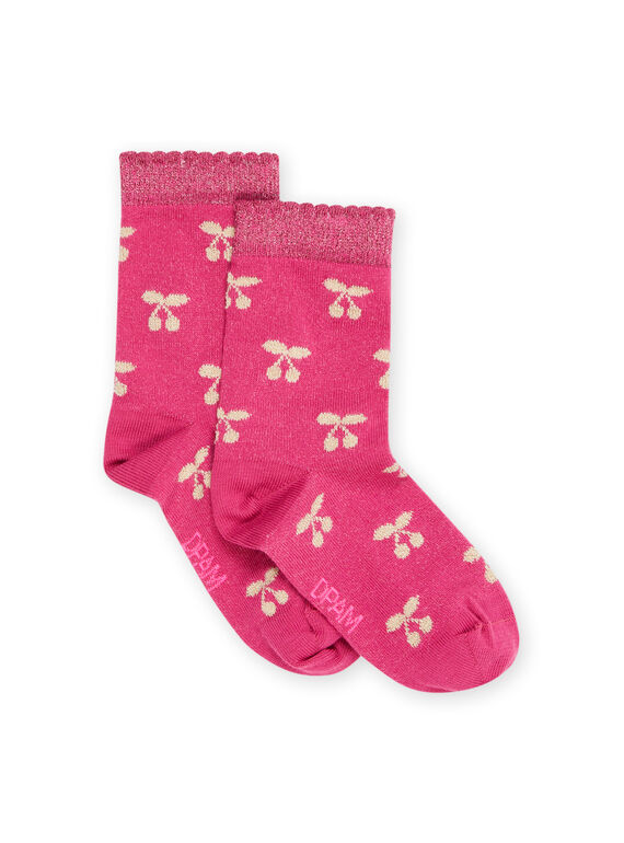 Meias rosa com estampado de cereja RYADAYCHO / 23SI0177SOQD312