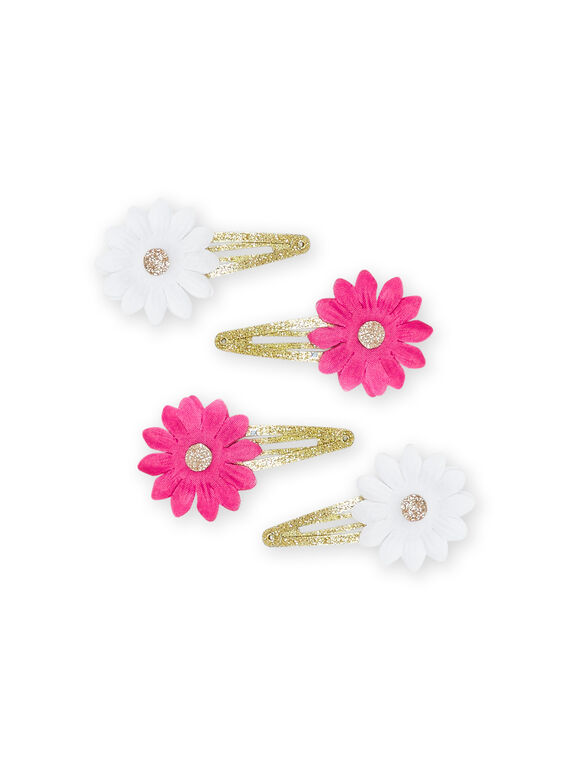 Pack de 4 ganchos dourado com padrão de flor RYAJOCLIC6 / 23SI01B3BRTK008