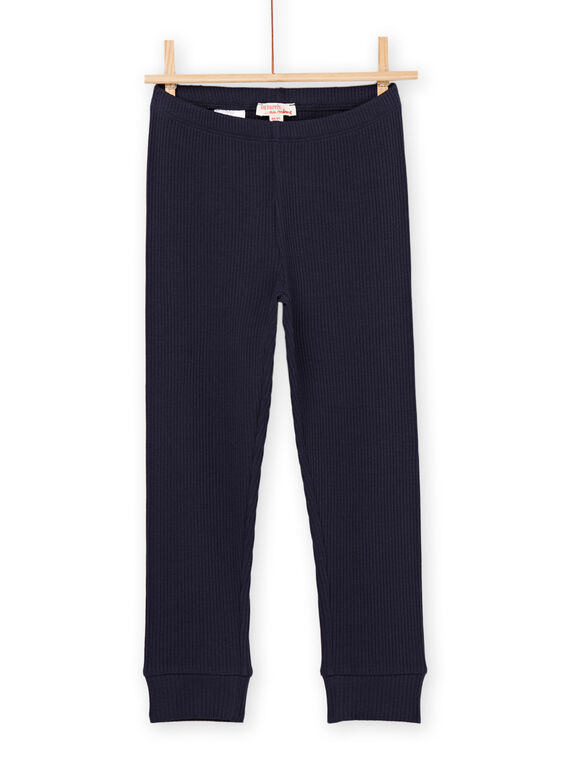 Leggings caneladas azul-marinho PYAJOLEG5 / 22WI01D2CAL070