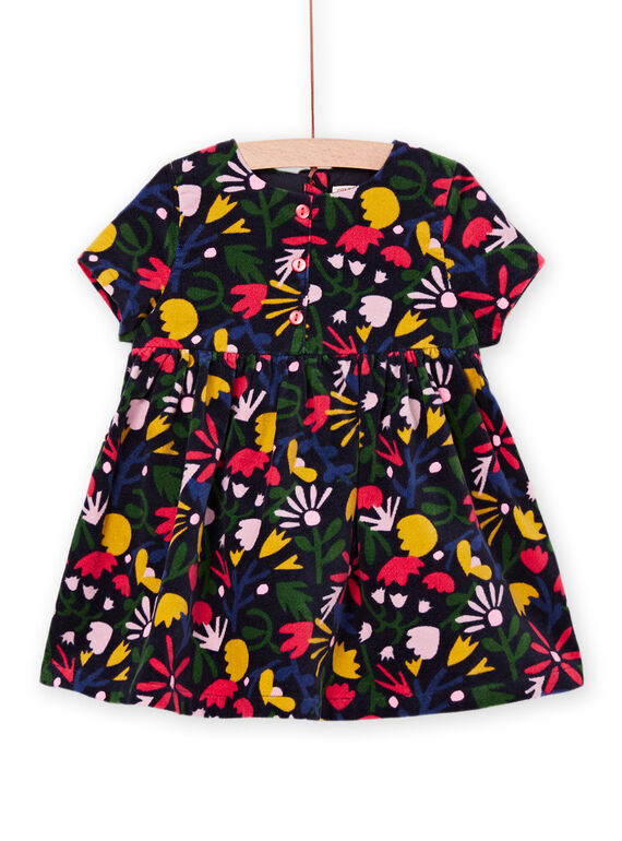 Vestido em veludo palatina com estampado florido PIMUROB1 / 22WG09R1ROBC243