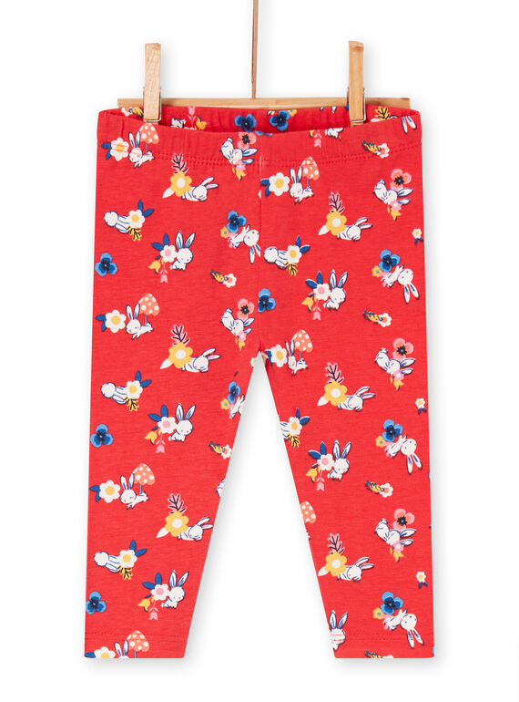 Leggings vermelhas estampado bebé menina LYIHALEG / 21SI09X1CAL505