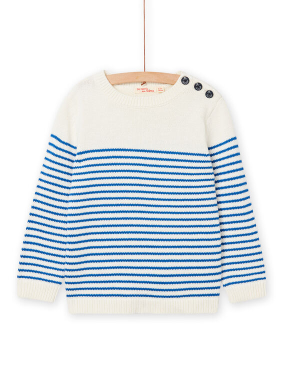 Camisola marinheiro cru e azul em malha menino NOJOPUL1 / 22S90271PUL001
