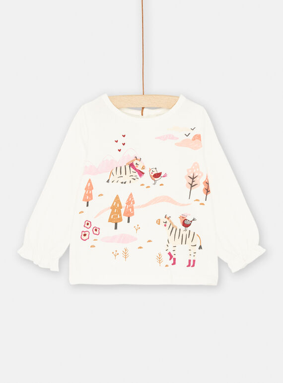 T-shirt branco com padrão natureza SILOTEE / 23WG09R1TML001
