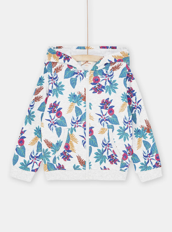 Sweat com capuz e estampado florido menina SAJOHAUJOG1 / 23W901B3JGH943