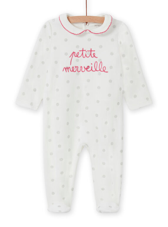 Babygro cru às bolas gola Peter Pan bebé menina MEFIGRETIT / 21WH1381GRE001