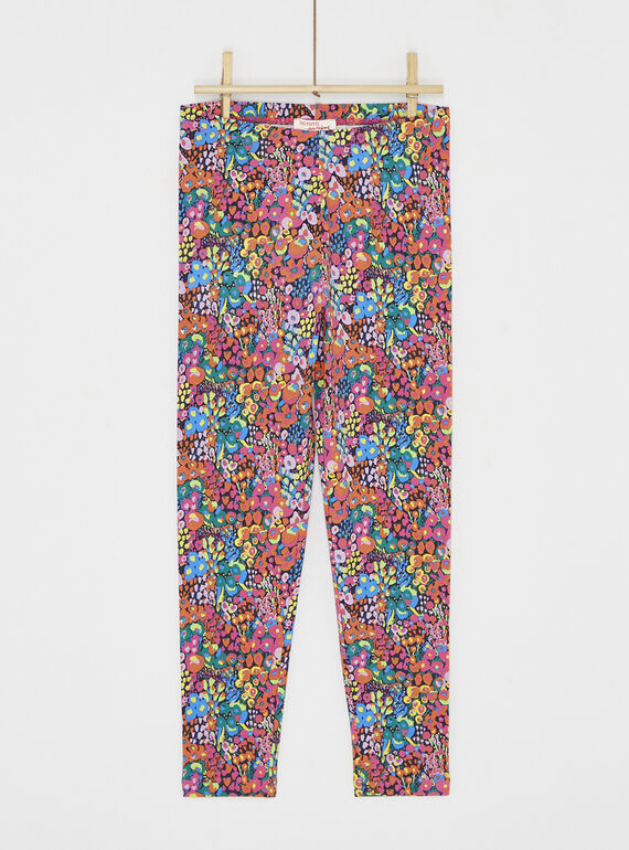 Leggings azul-noite com estampado florido SYALINLEG / 23WI01H1CAL713