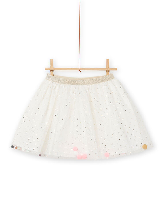Saia de tule com purpurinas e pompons menina NASOJUP1 / 22S901Q1JUP001