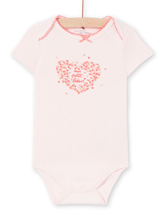 Body recém-nascido menina de mangas curtas estampado coração iridescente LEFIBODTRE / 21SH1324BDLD322