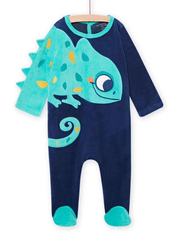 Babygro de veludo com estampado camaleão bebé menino NEGAGRECAM / 22SH14E2GRE716