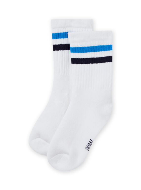 Meias branco às riscas azuis menino MYOJOCHOS2 / 21WI0215SOQ000