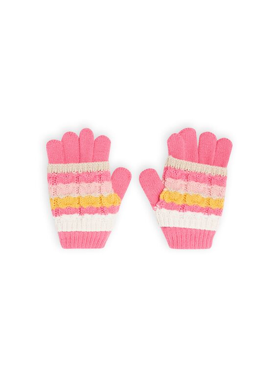 Luvas rosa às riscas fantasia menina MYASAUGAN1 / 21WI0163GAN030