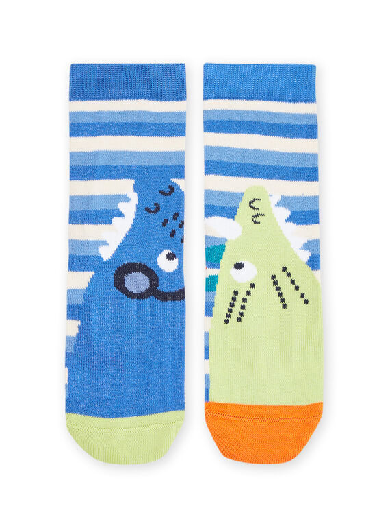 Meias azuis com estampados dinossauros e às riscas RYOJOCHO1 / 23SI0271SOQ221
