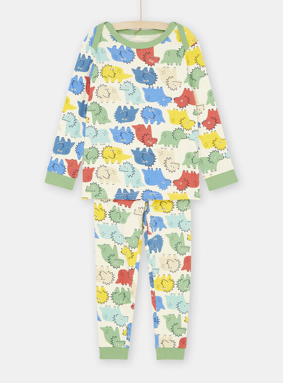 Pijama bege com estampado de dinossauros menino SEGOPYJAOP / 23WH1235PYJA016