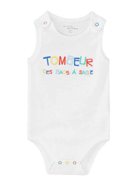 Body bebé menino mangas branco JEGABODTYP / 20SH14V4BDL000