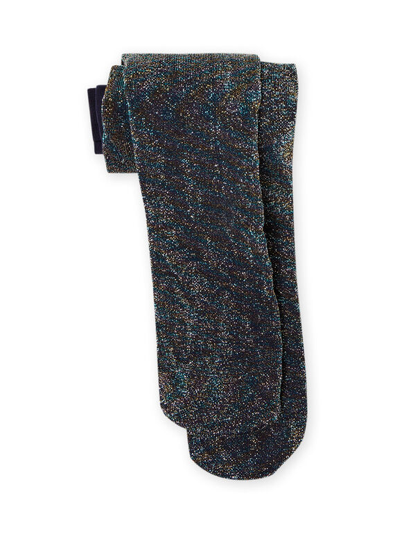Collants canelados azul-noite lurex menina MYAJOSCOL5 / 21WI011BCOLC205