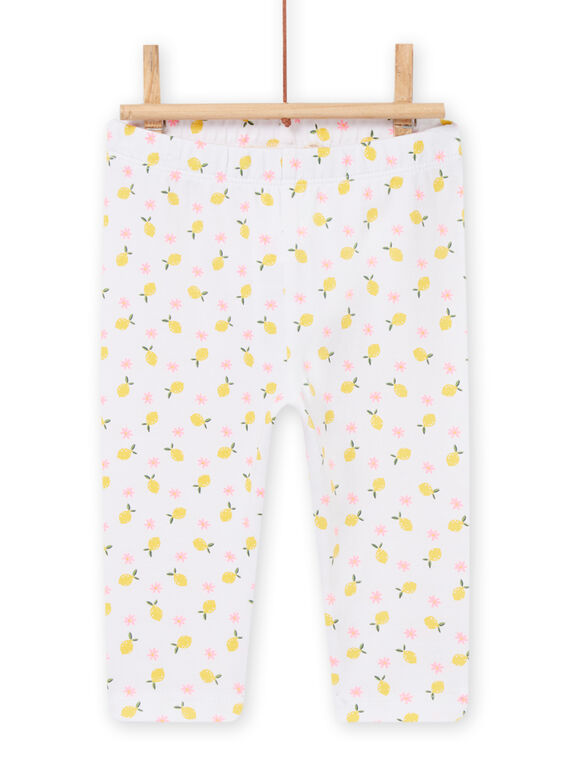 Leggings branco com estampado de limão e flor bebé menina NYIHOLEG / 22SI09T1CAL000