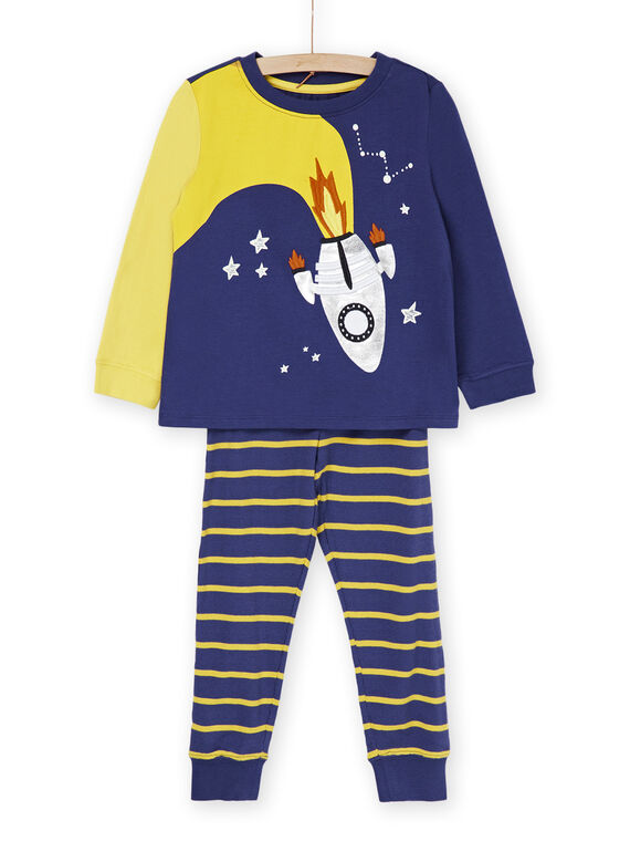 Pijama azul e amarelo com padrão de foguetão REGOPYJFUZ / 23SH12D8PYJ708