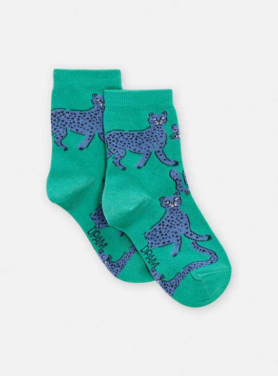 Meias verde com estampado de leopardo menino TYOJOCHO7 / 24SI0288SOQG603