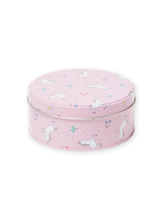 Lancheira de metal rosa com padrão de unicórnios menina MYACLABOI / 21WI01G1D5OC205