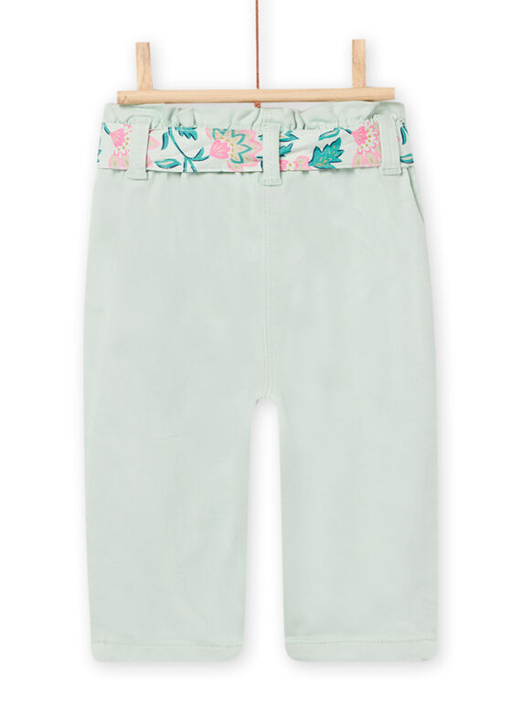 Calças verde-amêndoa e cinto estampado bebé menina NIGAPAN / 22SG09O1PAN611