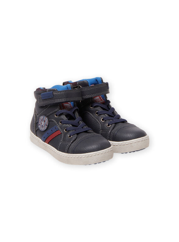 Sapatilhas subidas azul-marinho estilo desportivo menino MOBASGI / 21XK3672D3F070