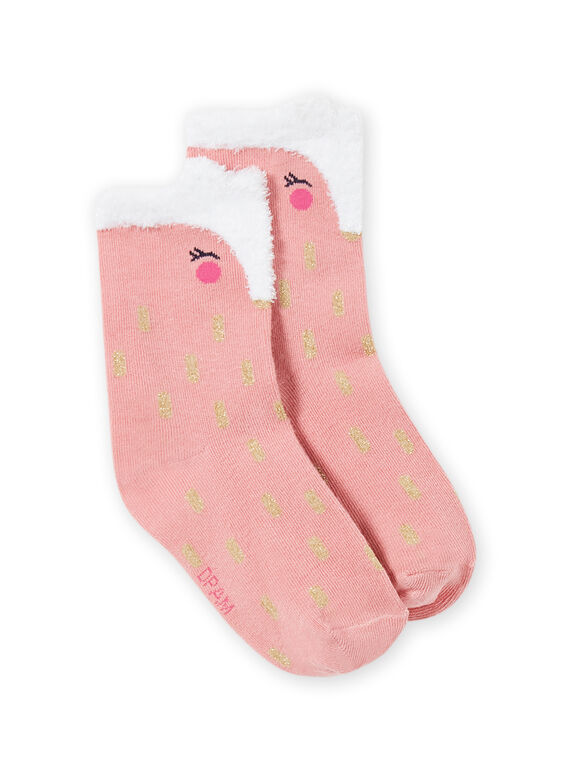 Meias rosa-velho com estampado decorativo menina MYASAUCHO / 21WI01P1SOQ303