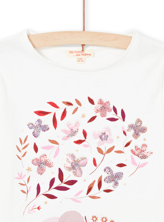T-shirt de mangas compridas reversível padrão cerejas menina MACOMTEE1 / 21W901L1TML001