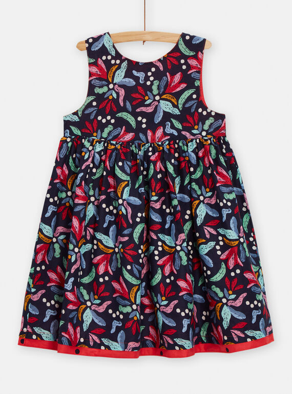 Vestido reversível azul e vermelho com costas decotadas menina TACLUROB1 / 24S901O1ROBC211