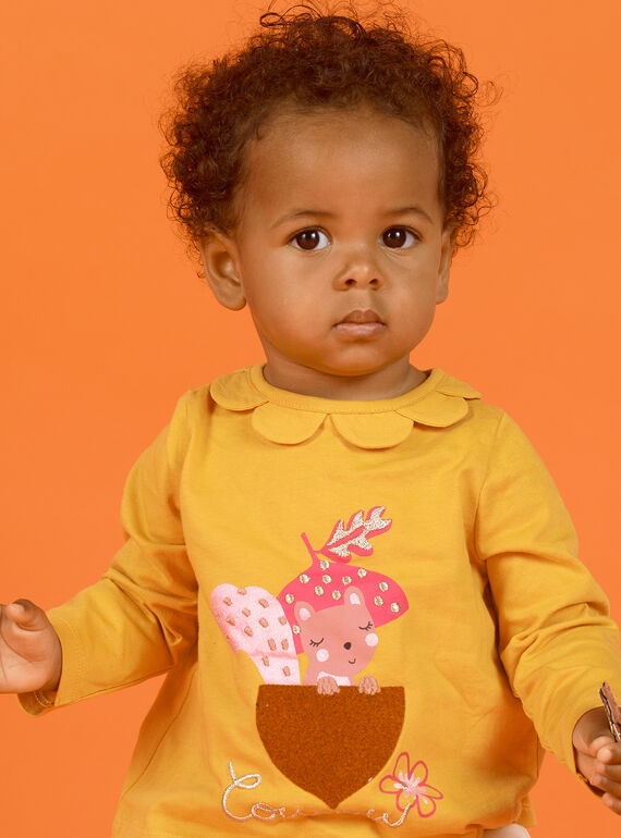 T-shirt açafrão gola pétalas bebé menina MISAUBRA / 21WG09P1TML109