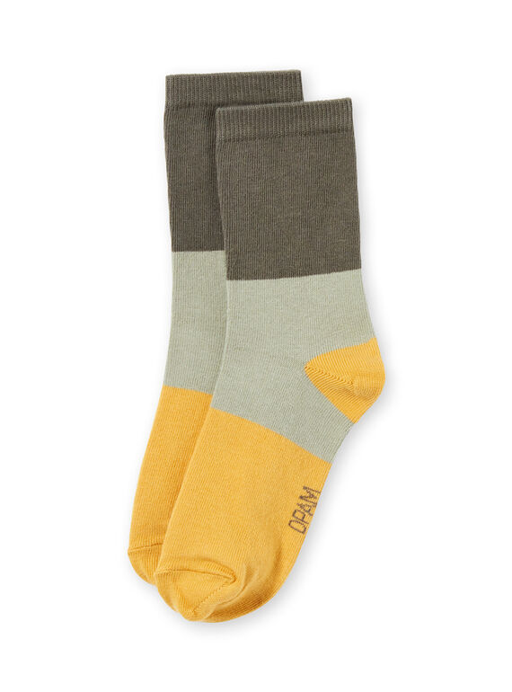Meias caqui, bege e amarelo menino MYOJOCHOC2 / 21WI0218SOQG631