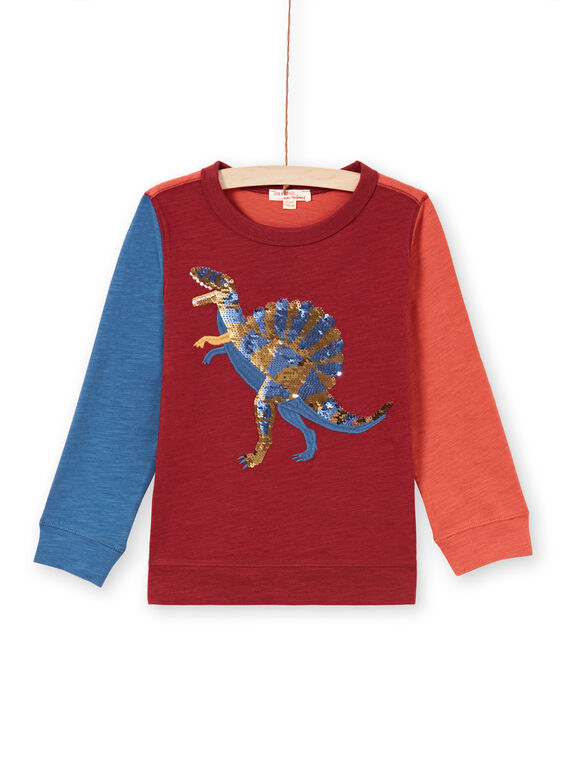 T-shirt vermelho e azul-marinho menino MOPATEE3 / 21W902H1TML719