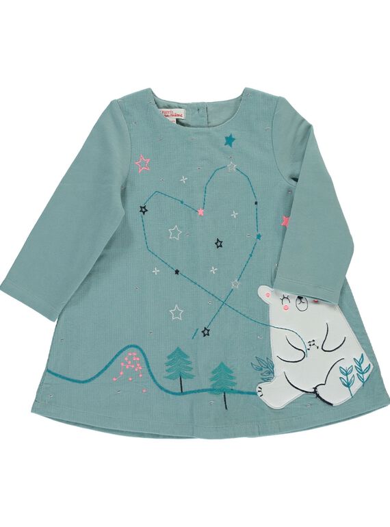 Baby girls' velour dress DIGIROB3 / 18WG09N3ROB205