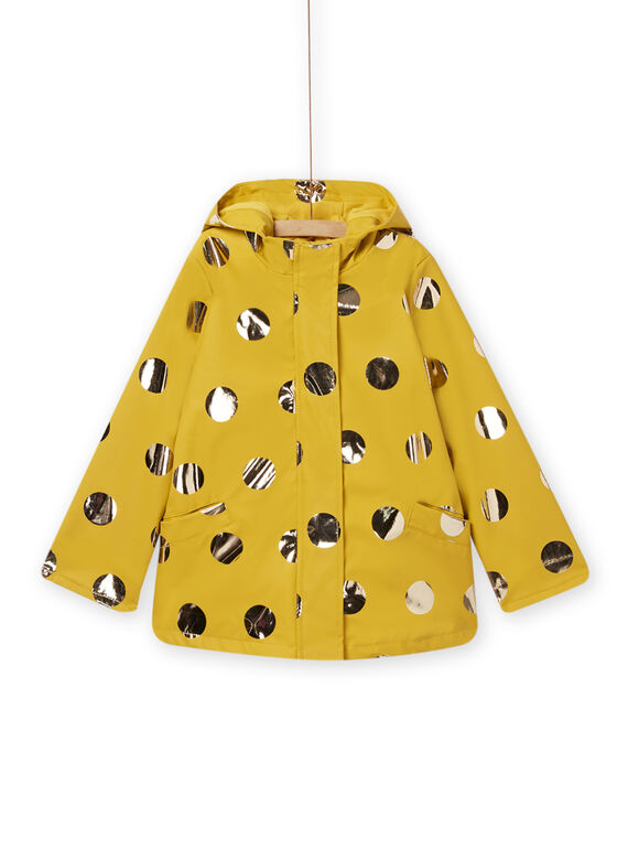 Impermeável topázio às bolinhas dourado e blusão amovível menina NAGLITIMPER / 22S901D2IMPB118