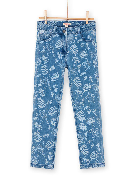 Calças de ganga azuis estampado florido LANAUJEAN / 21S901P1JEAP274