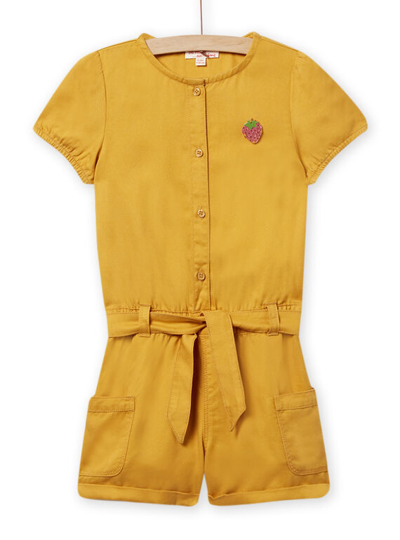 Macacão-calção açafrão com padrão morango menina NAHOCOMB / 22S901T2SAC109