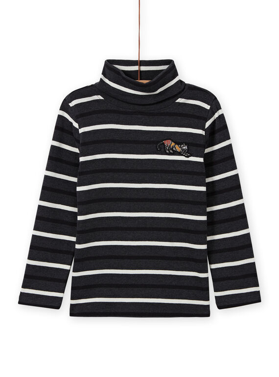 Camisola interior cinzento às riscas e gola alta menino MOHISOUP / 21W902U1SPL944