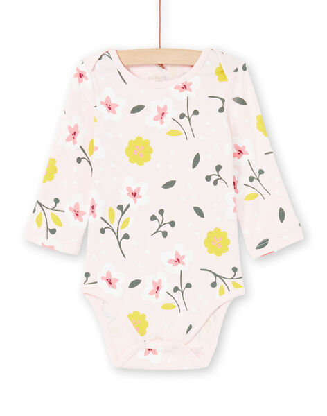 Body Rose Pale Et Jaune Imprime Fleuri Bebe Fille Body Bebe Dpam